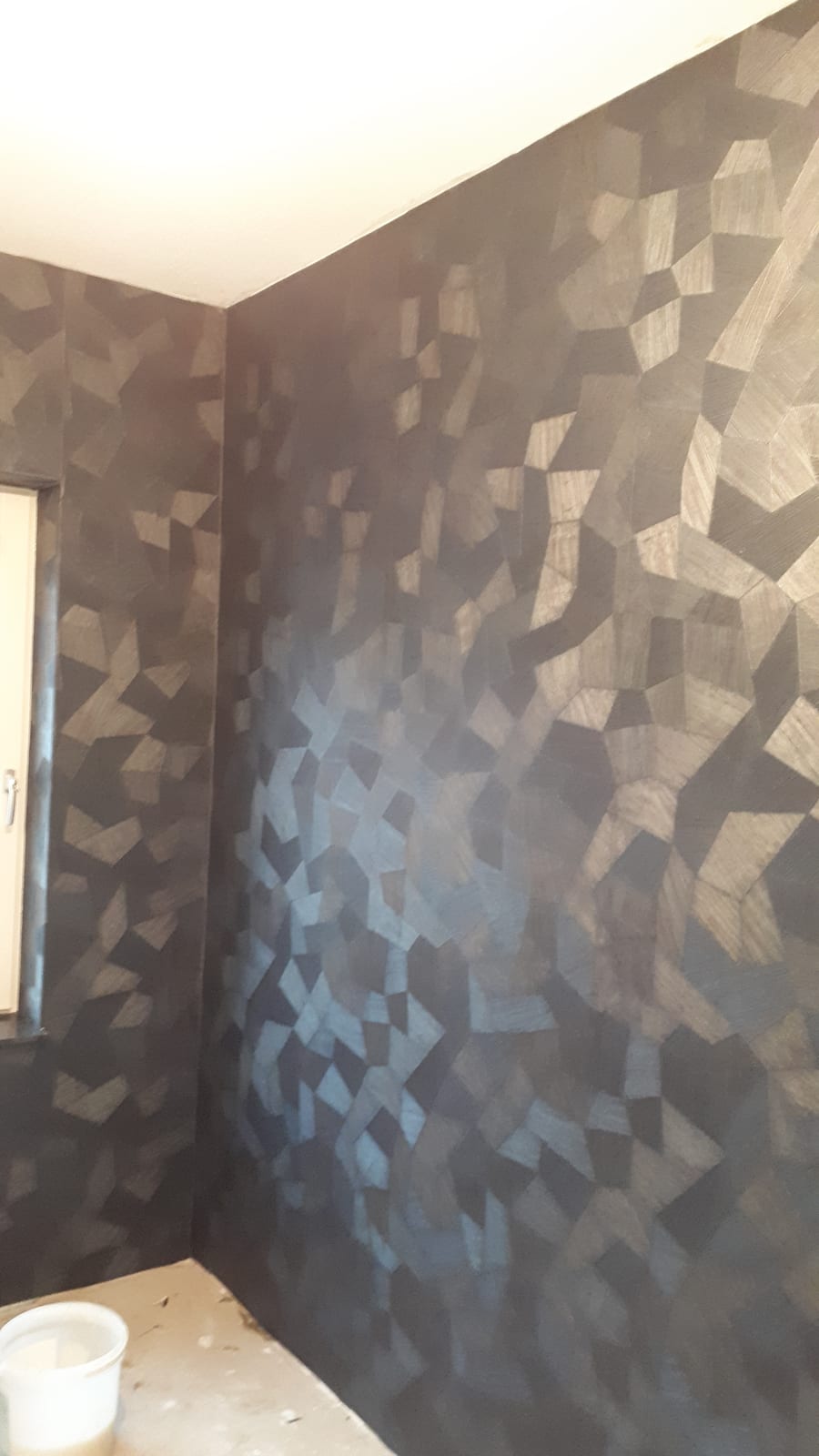 Geometrisch Arte-behang, wand en plafond, Woonkamer